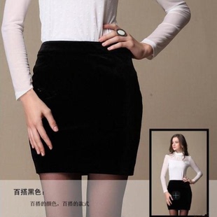 金丝绒新款大码一步裙包臀裙职业裙花苞裙夏女a裙半身字女裙半身