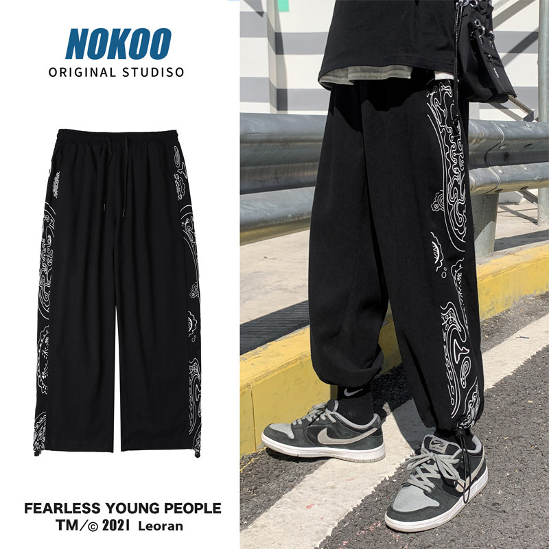 春季韩版潮流宽松直筒休闲九分裤男大码百搭运动束脚裤cK9819-P45，男装休闲裤，电商C305A