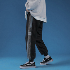 新款男士燈芯絨束腳九分褲潮流休閒運動長褲