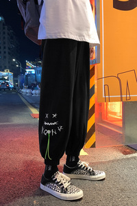 裤子男生2025春秋季韩版潮流运动裤子潮牌大码宽松束脚阔腿休闲裤图片