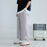 夏季薄款垂感冰丝休闲裤男大码直筒宽松九分阔腿裤k9831-P40控58，男装休闲裤，电商C305A