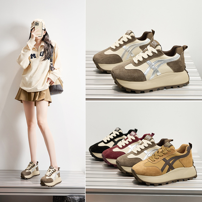 2024运动鞋新款阿甘鞋女时尚潮流休闲鞋老爹鞋百搭厚底增高德训鞋