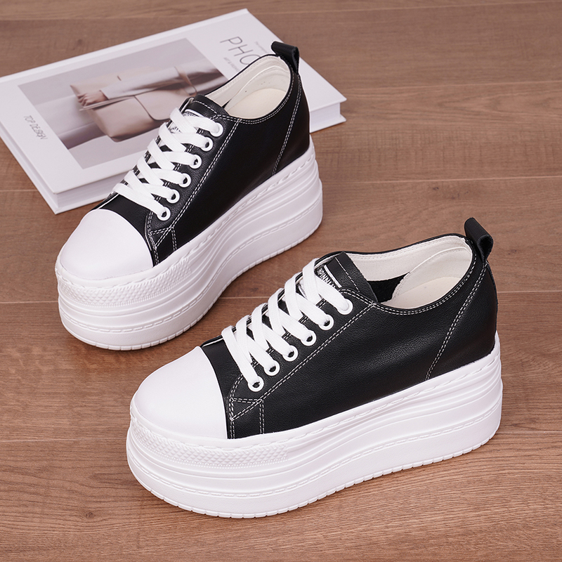 公分小个子风软牛皮早春松糕鞋