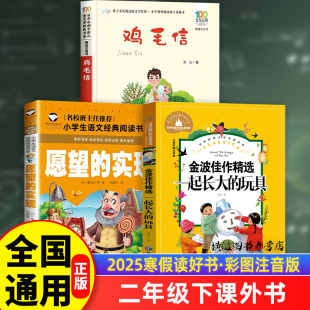 2025二年级下册寒假好读书一起长大的玩具鸡毛信愿望的实现注音2下课外书 鸡毛信注音版华山小学生课外阅读书小下学期儿童文学故事