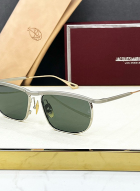 JACQUES JMM MELVILLE双圈双色电镀钛金属墨镜男女飞行员太阳镜
