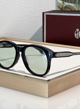 JMM KAY贵金属线芯高清玻璃镜片复古风圆框太阳镜男防紫外线墨镜