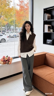 新款 百搭卫裤 时尚 子女洋气减龄显瘦阔腿裤 潮 运动直筒裤 2026春秋季