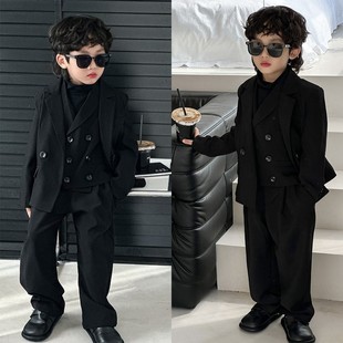 男童西装秋冬休闲痞帅男孩西服套装儿童十岁礼服外套小主持人服装