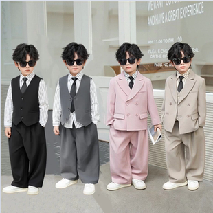 男童休闲西装套装男宝宝生日宴儿童痞帅西服花童男孩婚礼2026礼服