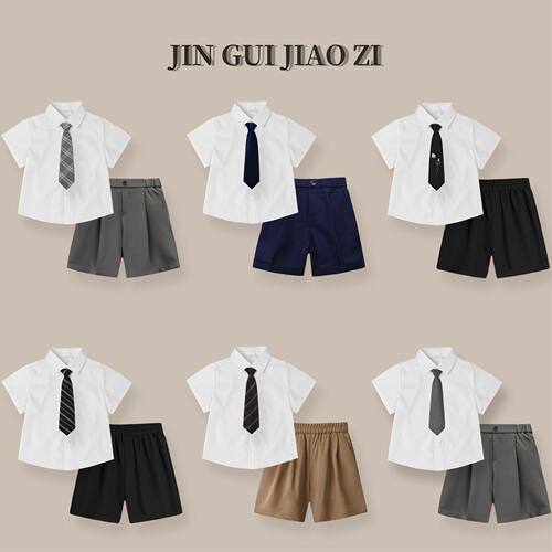幼儿园毕业服装六一儿童节主持人演出服男童衬衫礼服套装男孩西装