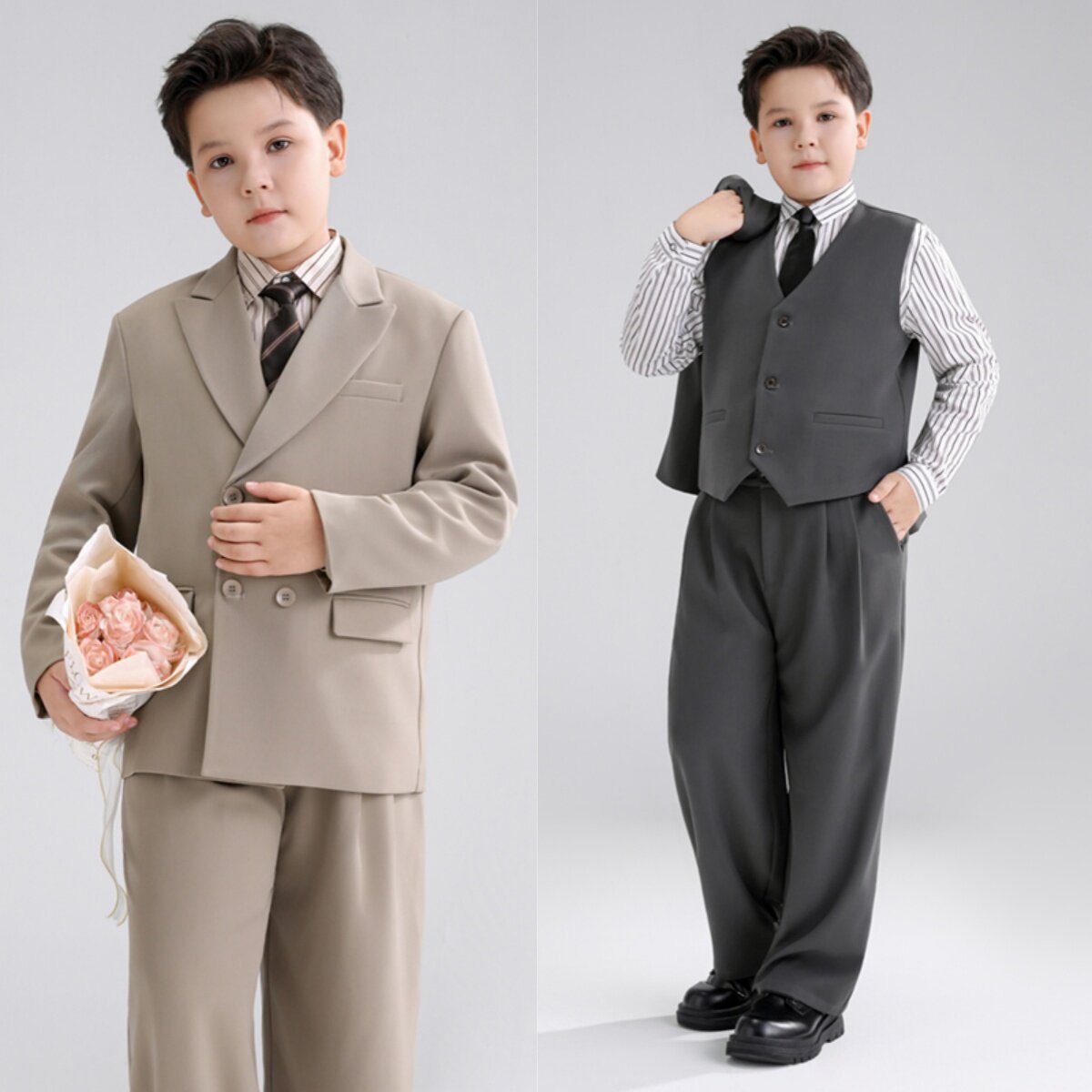 胖童男童西装2026新款休闲儿童西服大童男孩小主持人礼服演讲服装