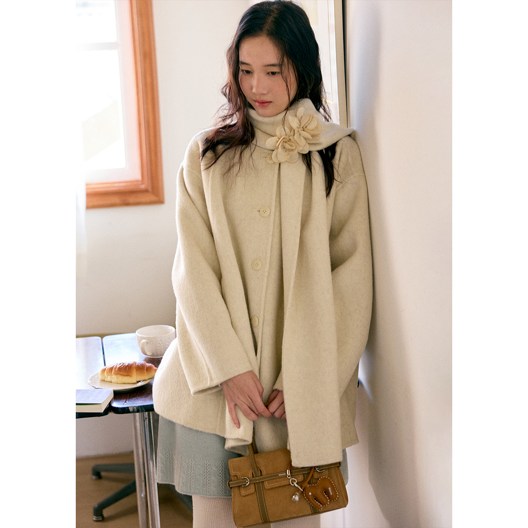 骆驼绒围巾款斗篷式双面呢