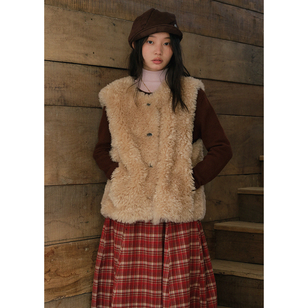 BLUEerror 皮毛一体加厚保暖毛绒马甲女宽松叠穿毛茸茸马夹外套冬,女装/女士精品,马夹,淘宝优惠券,粉丝福利购,淘宝优惠卷