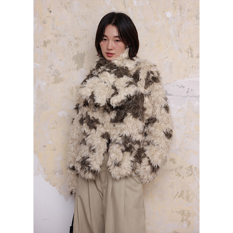 BLUEerror保暖毛绒环保皮草外套