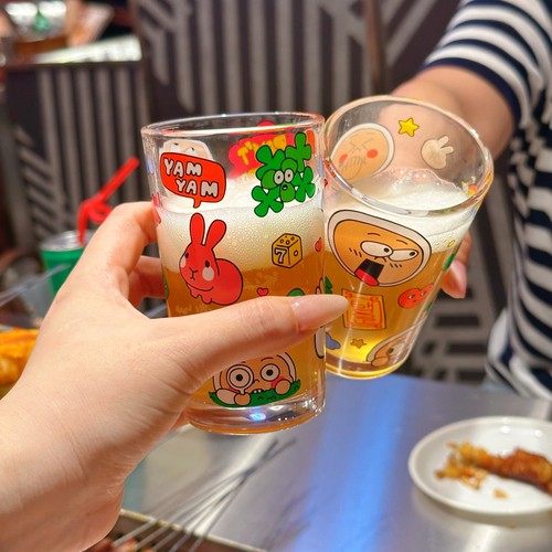 韩国面包超人玻璃水杯高颜值