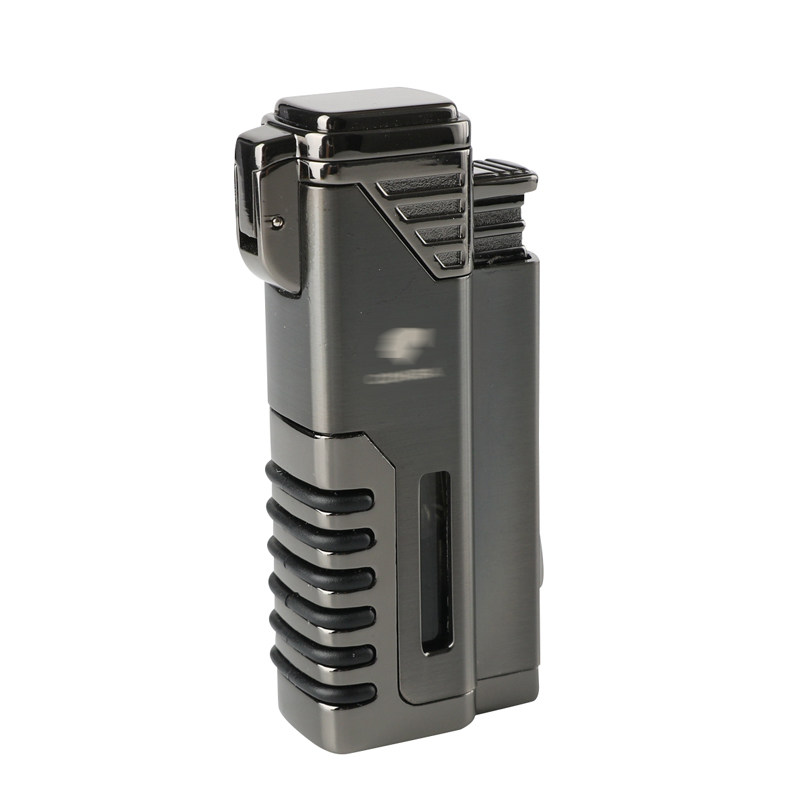 5476时尚金属潮流四头直冲防风打火机雪茄专用打火机充气打火机
