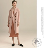 Áo khoác dạ cao cấp buộc vạt áo len cashmere hai mặt nữ 2019 thu đông mới áo len nữ size lớn - Áo len lót đôi áo khoác dạ nữ ngắn