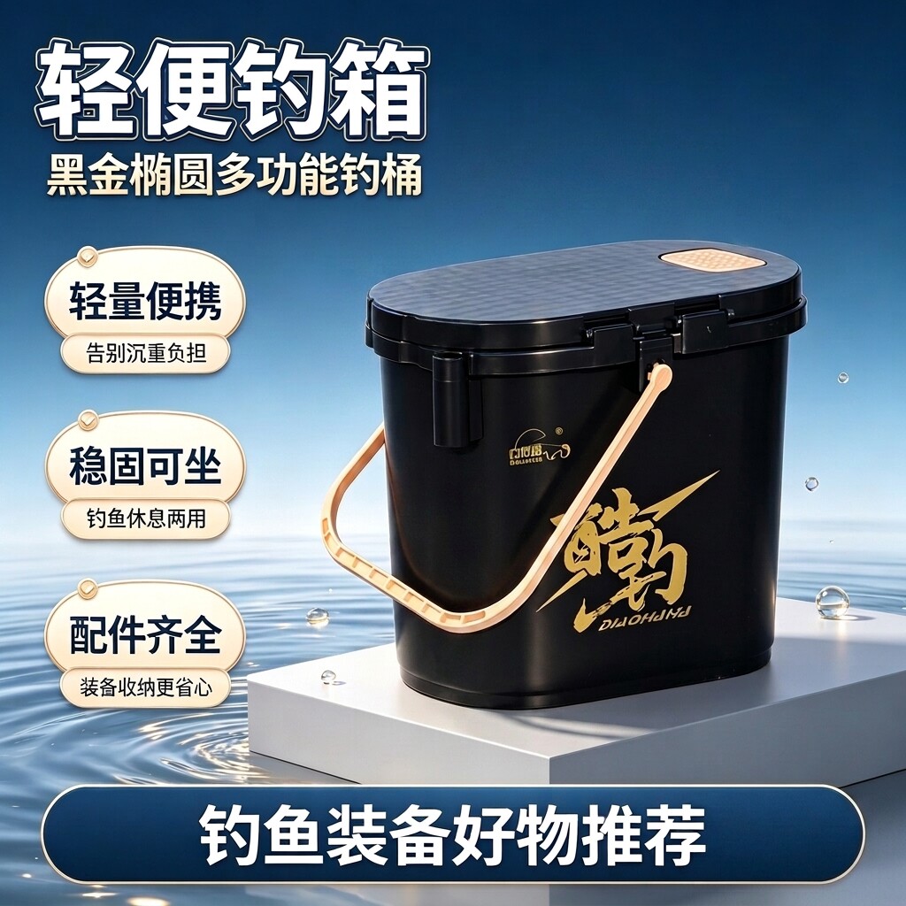 多功能钓鱼桶轻量便携可坐装鱼桶野钓专用硬壳路亚钓箱钓鱼装备