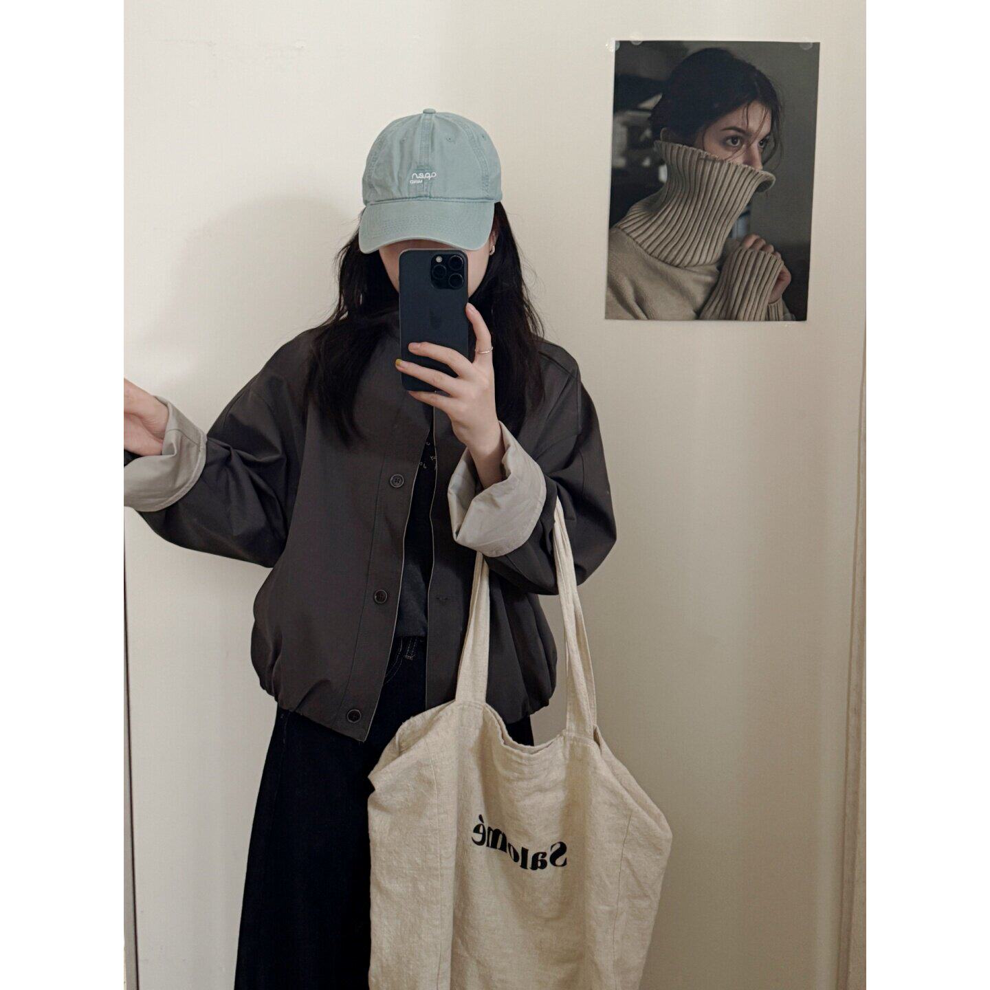 拼色短款立领风衣外套短外套宽松型中古风女上衣百搭外套简约休闲