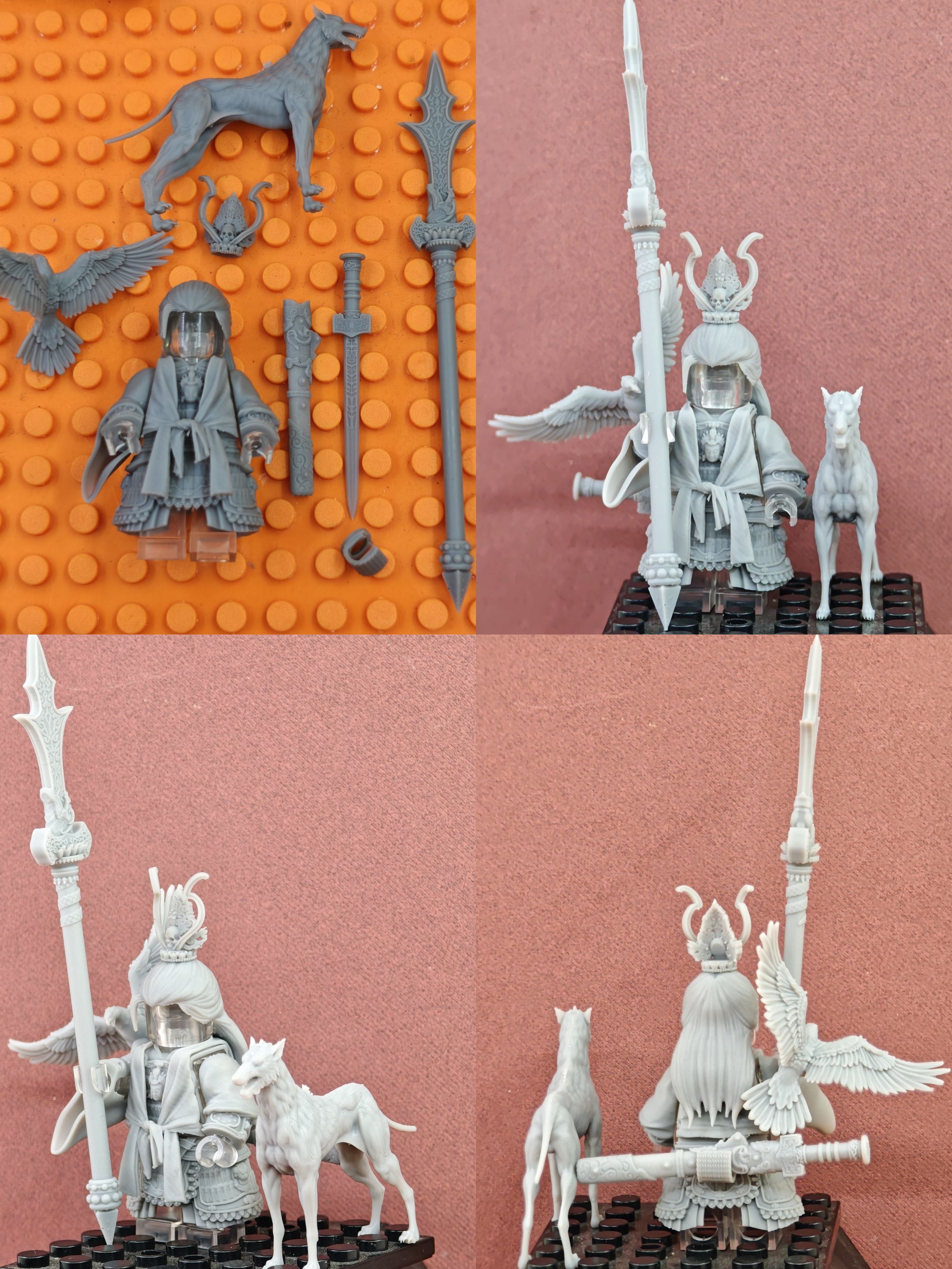 黑色神话系列3D打印积木人仔四大天王二郎神积木玩具游戏模型