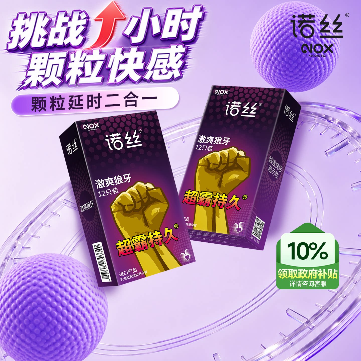 诺丝大颗粒情趣避孕套刺激阴蒂官方旗舰店正品男用超薄持久安全套