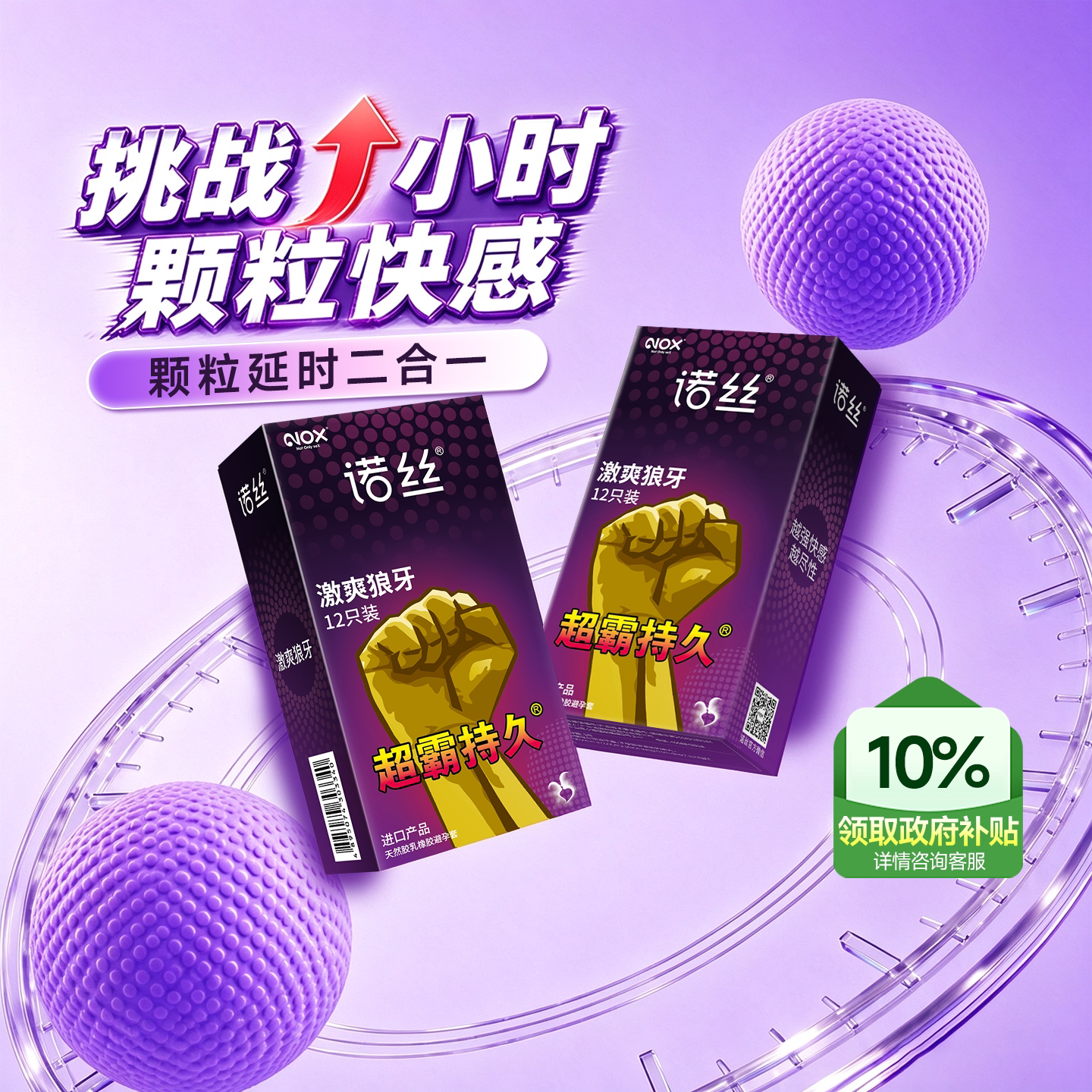 诺丝大颗粒情趣避孕套刺激阴蒂官方旗舰店正品男用超薄持久安全套