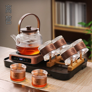 2026新款高端煮茶炉家用玻璃煮茶壶新中式电陶炉带茶盘茶具套装