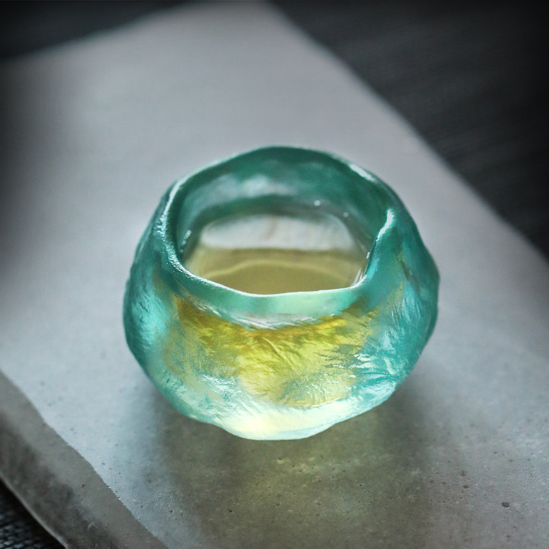 日式琉璃冰冻烧主人杯茶杯个人专用天青色品茗杯单杯加厚功夫茶具