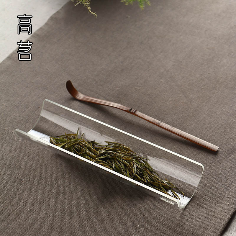 玻璃茶则纯手工赏茶荷茶道六君子出口日本茶匙功夫茶具茶道零配件