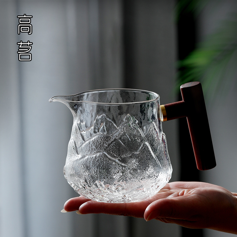 玻璃公道杯茶滤套装锤纹日本高端