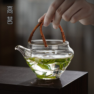 轻奢高端一人饮 玻璃盖碗茶杯高档绿茶专用单人透明泡茶碗2025新款
