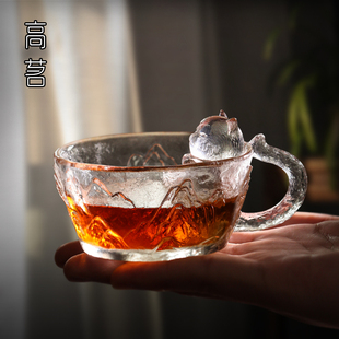 江山杯琉璃茶杯个人专用中式 朕 主人杯茶碗故宫猫咪水杯功夫茶具
