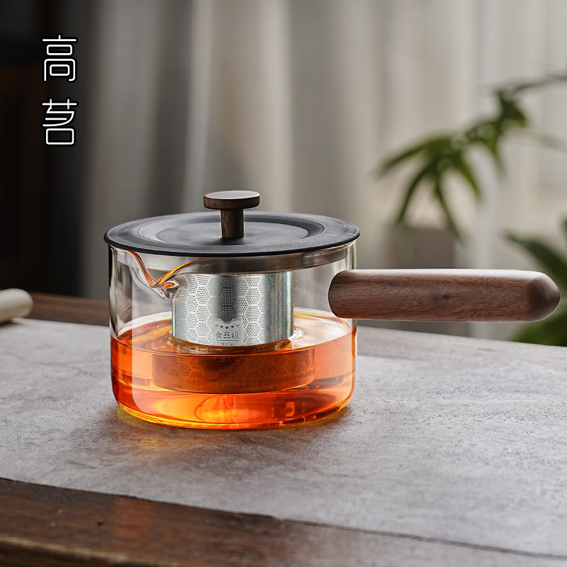 侧把煮茶壶大容量茶水分离泡茶壶图片