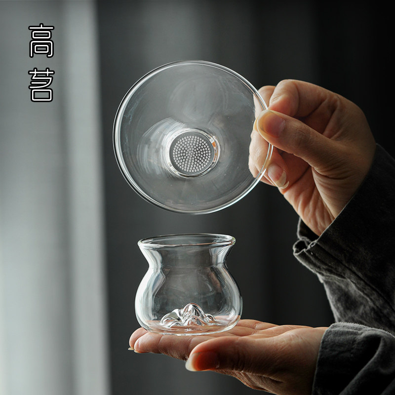 玻璃茶漏一体高档公道过滤网图片