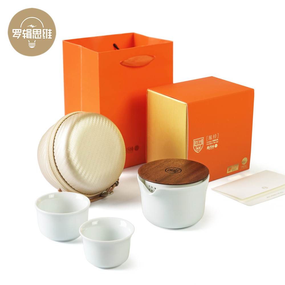 罗辑思维「风铃」陶瓷便捷茶具-得到独家版 一壶两杯 飞形物出品在类目 餐饮具, 茶具, 整套茶具中 - 来自Buy2taobao.com提供专业的淘宝代购服务