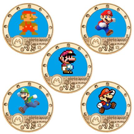 超级玛丽SuperMario纪念金属工艺品礼盒装马里奥路易周边收藏硬币