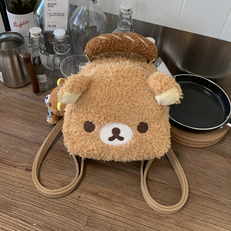 外出游玩羊羔绒通勤背包