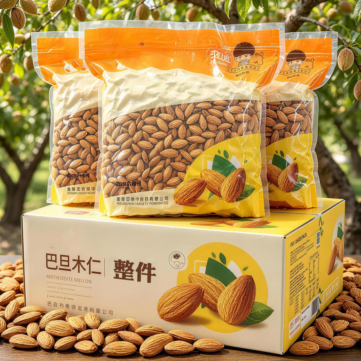 新货原味巴旦木仁美国坚果熟大杏仁片烘焙专用盐焗扁桃仁非无添加