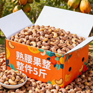 越南2025新货带皮紫皮腰果仁盐焗非原味无添加5斤装散装批发坚果