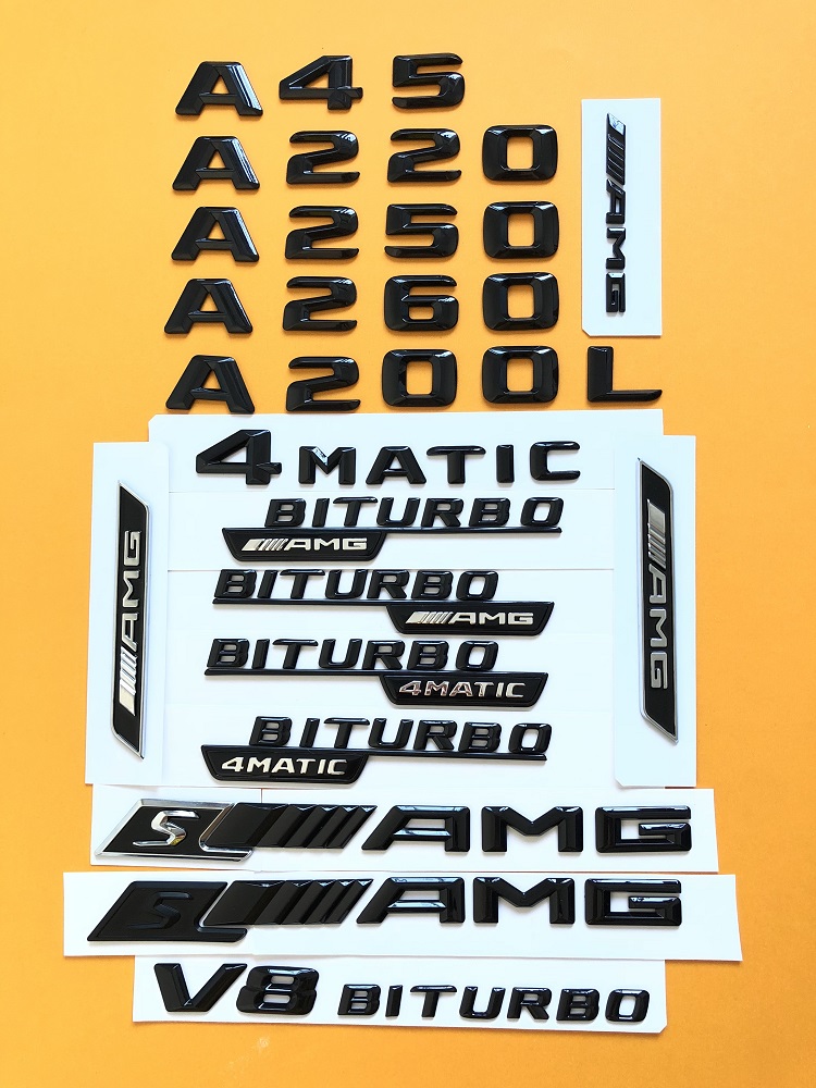 新BENZ奔驰车标A45 A220 A250 A260 A200L 4MATIC 字母标标志AMG