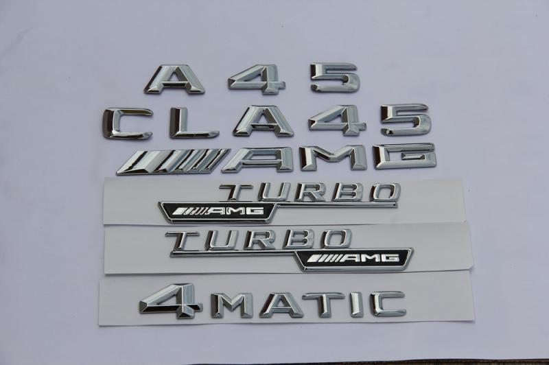 新款BENZ奔驰车标A45 CLA45 GLA45字标侧标后尾4MATIC TURBO AMG
