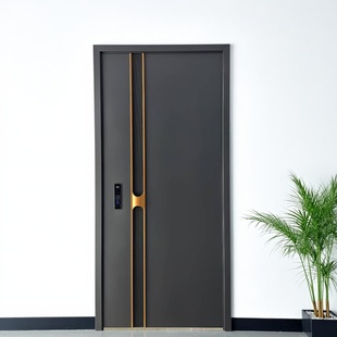 智能防盗门2025新款灰色简约平板进户门家用甲级4级钢制入户门