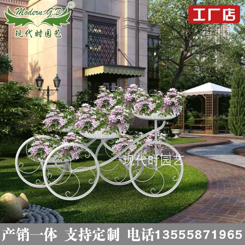 花车景观铁艺绿化花架户外公园种植架浪漫旅行立体花坛美化造型