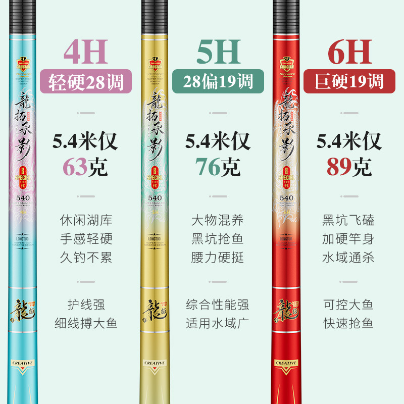 龙拓鲫鱼竿4H5H台钓竿6H手竿