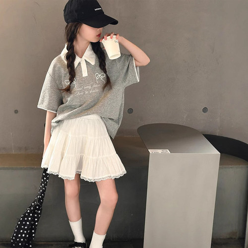 女童夏套装儿童短袖polo衫两件套