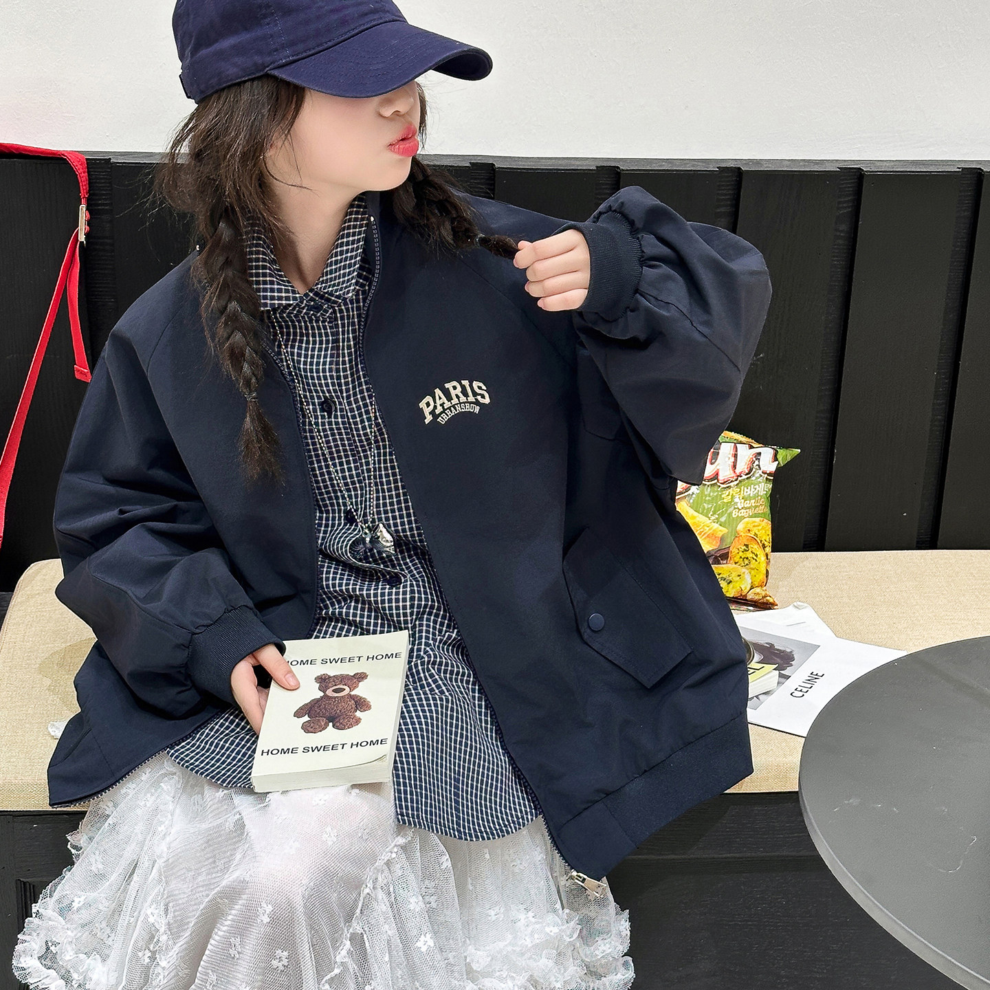 果儿kids韩系女童外套儿童夹克衫春装2026新款大童女孩春秋上衣韩