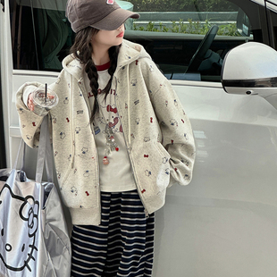 果儿kids韩系女童春装外套儿童连帽时髦上衣2026新款大童女孩衣服