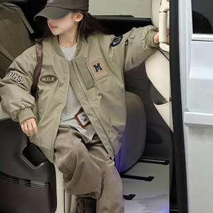 韩国女童棉服儿童洋气加厚棒球服秋冬装外套2025新款洋气夹克上衣