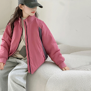 韩国女童轻薄棉服儿童洋气秋冬装外套2025新款女大童夹棉棉袄洋气