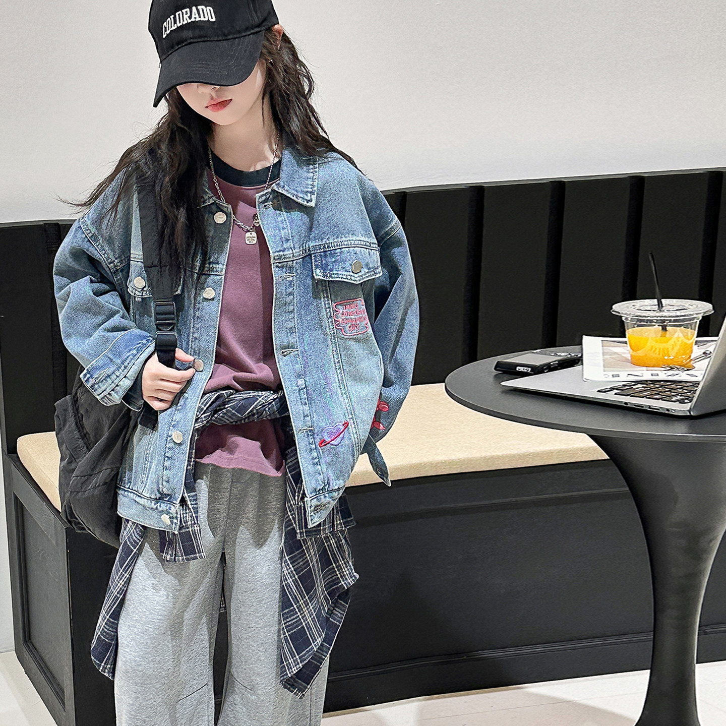 韩国童装女童牛仔外套儿童洋气时髦衣服2026新款女孩网红炸街春装